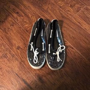 Rue21 Black Sequence Faux Sperry's